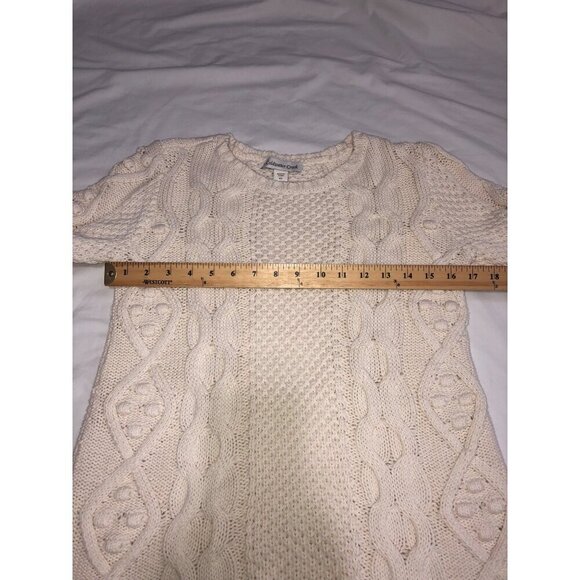 Coldwater Creek Womens Size XS Cable Knit Sweater Ivory Off White Cotton Blend - Picture 5 of 8